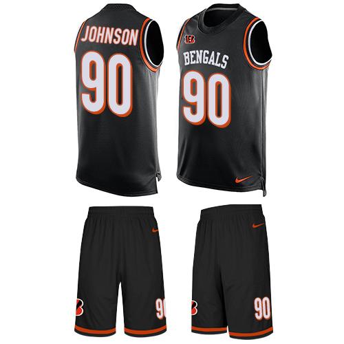 Nike Bengals #90 Michael Johnson Black Team Color Men's Stitched NFL Limited Tank Top Suit Jersey - Click Image to Close